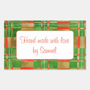 Pegatina Rectangular MAC GREGOR TARTAN Rectangle "Hand Made" Pegatinas