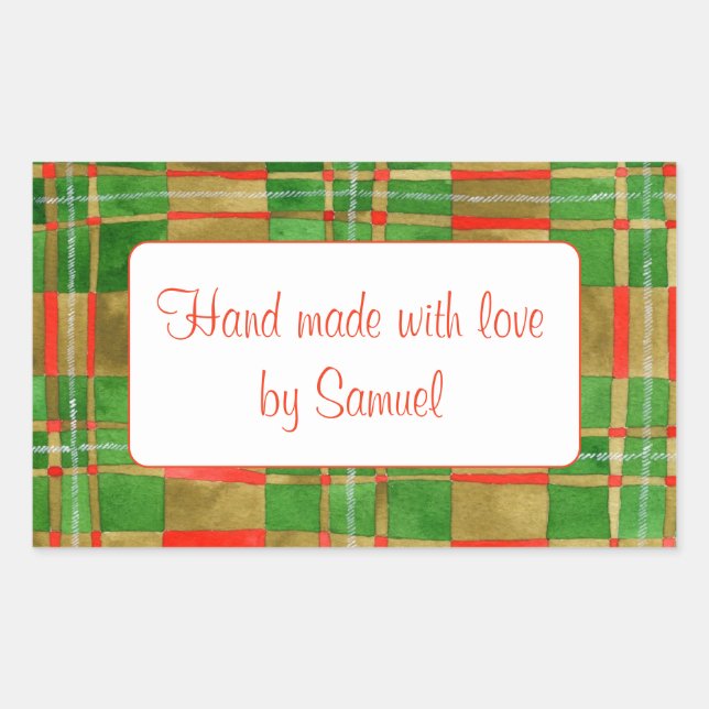 Pegatina Rectangular MAC GREGOR TARTAN Rectangle "Hand Made" Pegatinas (Anverso)