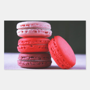 Pegatina Rectangular Macaron francés rosado moderno