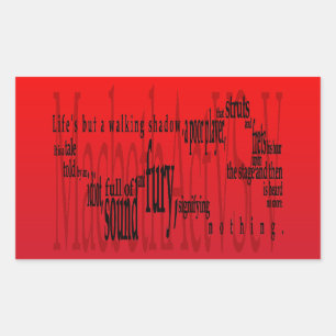 Pegatina Rectangular Macbeth Shakespeare