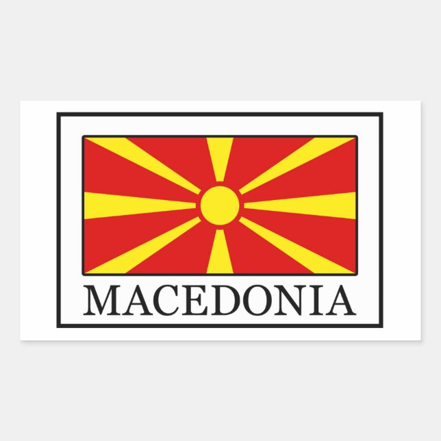 Pegatina Rectangular Macedonia (Anverso)