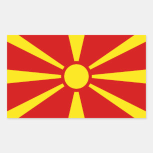 Pegatina Rectangular Macedonia del Norte