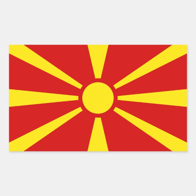 Pegatina Rectangular Macedonia del Norte (Anverso)
