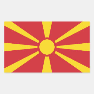 Pegatina Rectangular Macedonia del Norte