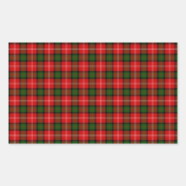 Pegatina Rectangular MacKintosh Tartan (Anverso)