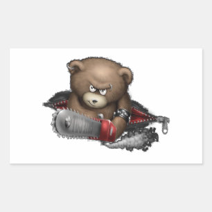 Pegatina Rectangular Mad Bear Chainsaw