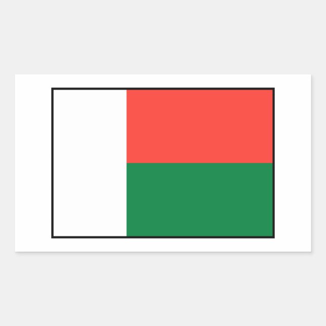 Pegatina Rectangular Madagascar - bandera malgache (Anverso)