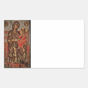 Pegatina Rectangular Madonna e icono del niño