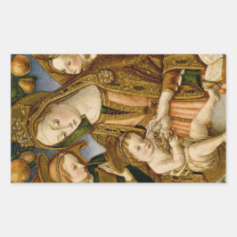 Pegatina Rectangular Madonna Jesucristo Angels Elegantes Navidades