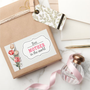 Pegatina Rectangular Madre mami acuarela dibujante hija.