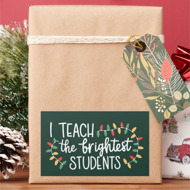 Pegatina Rectangular Maestro de Navidad Enseño a los Estudiantes más Br (Vacaciones)