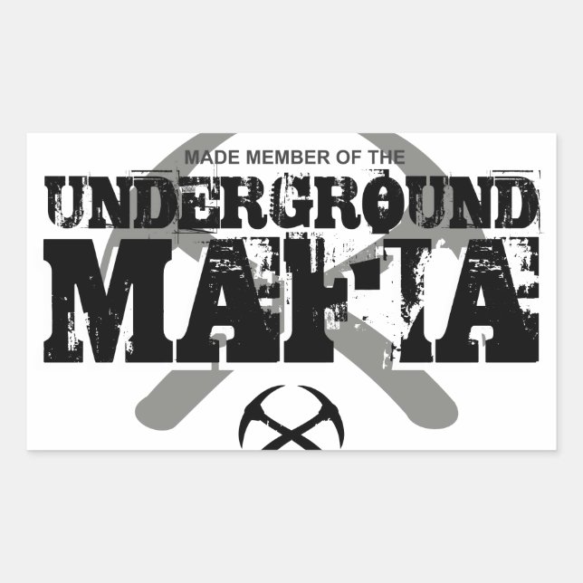 PEGATINA RECTANGULAR MAFIA SUBTERRÁNEA (Anverso)