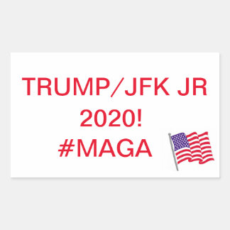 PEGATINA RECTANGULAR ¡MAGA! ¡VOTEN POR TRUMP/JFK JR 2020!