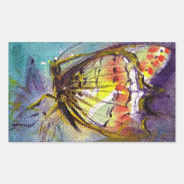 PEGATINA RECTANGULAR MAGIC BUTTERFLY (Anverso)