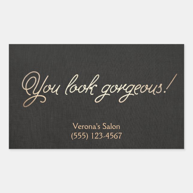 Pegatina Rectangular Magnífica y elegante belleza tipográfica de oro (Anverso)