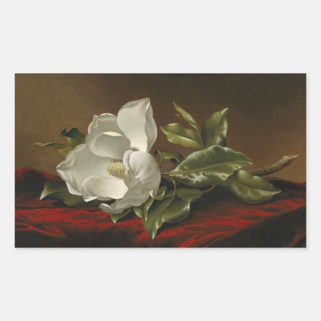 Pegatina Rectangular Magnolia Grandiflora por Martin J. Heade, (Anverso)