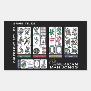 Pegatina Rectangular Mah Jongg Tiles Same