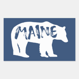Pegatina Rectangular Maine Bear