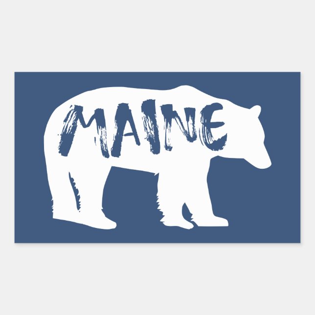 Pegatina Rectangular Maine Bear (Anverso)
