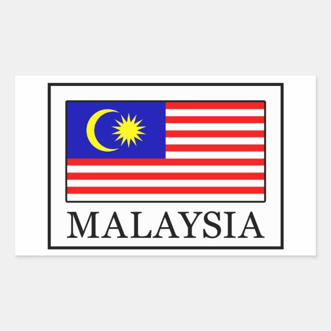 Pegatina Rectangular Malasia (Anverso)
