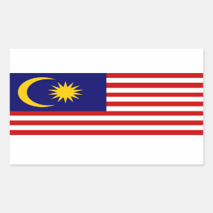 Pegatina Rectangular Malasia: Bandera de Malasia