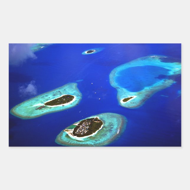 Pegatina Rectangular Maldives (Anverso)