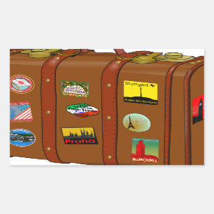 Pegatina Rectangular maleta de viaje