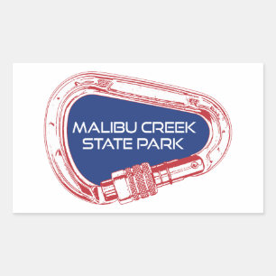 Pegatina Rectangular Malibu Creek State Park Rock Climber Carabiner