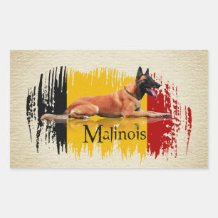 Pegatina Rectangular Malinois - pastor belga - Mechelaar - Maligator