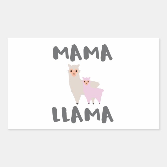Pegatina Rectangular Mama Llama Mom (Anverso)