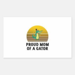 Pegatina Rectangular mamá orgullosa de un lagarto retro