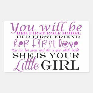 Pegatina Rectangular Mamá y hija: amor