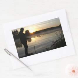 Pegatina Rectangular Mañana de Angler