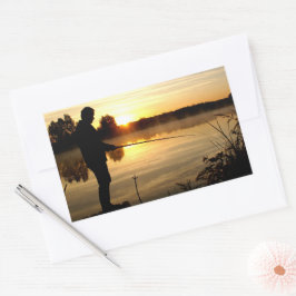 Pegatina Rectangular Mañana de Angler