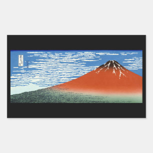 Pegatina Rectangular Mañana meridional roja del claro del viento de