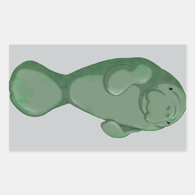 Pegatina Rectangular Manatee (Anverso)