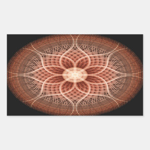 Pegatina Rectangular Mandala de Lotus del trance