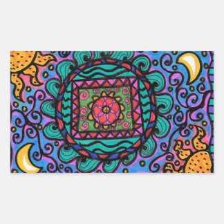 Pegatina Rectangular Mandala de paz