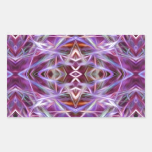 Pegatina Rectangular Mandala gráfica rosa