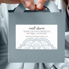 Pegatina Rectangular Mandalá moderno agradecimiento pequeña empresa