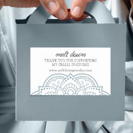 Pegatina Rectangular Mandalá moderno agradecimiento pequeña empresa