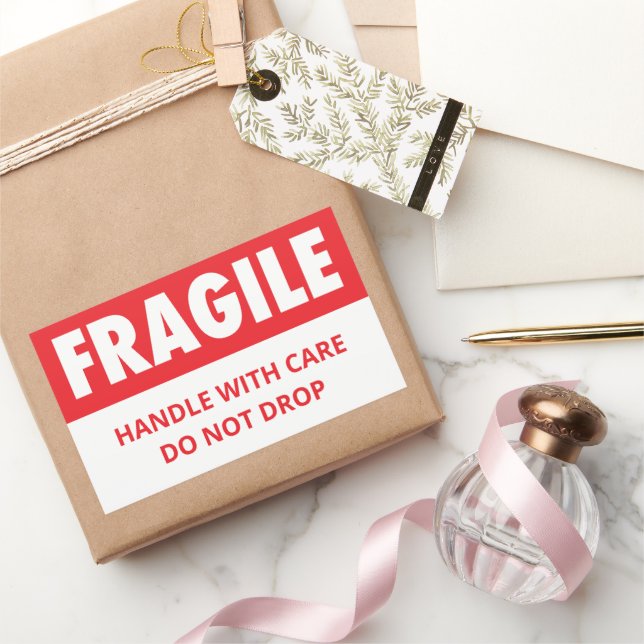 Pegatina Rectangular Manejar con Cuidado Frágil No Dejar Caer Envío (Regalar)