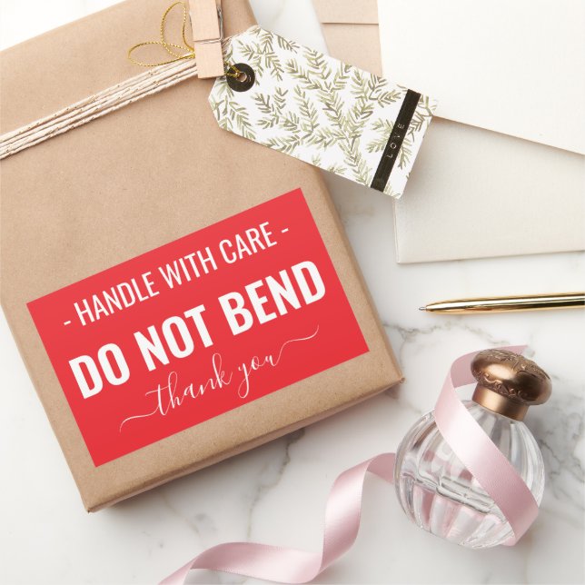 Pegatina Rectangular Manejar con cuidado - No doblar (Regalar)