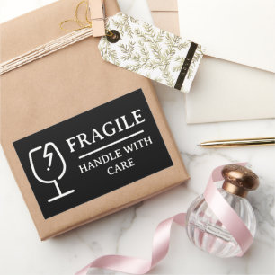 Pegatina Rectangular Manejar con cuidado profesionalmente frágil