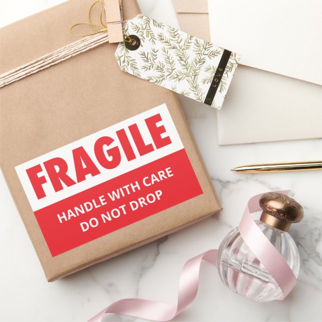 Pegatina Rectangular Manéjese con cuidado, frágil, no dejar caer envío (Regalar)