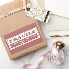 Pegatina Rectangular Manejo frágil con correo y embalaje cuidadoso