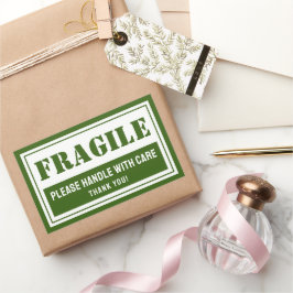 Pegatina Rectangular Manejo frágil con correo y embalaje cuidadoso