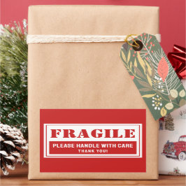 Pegatina Rectangular Manejo frágil con correo y embalaje cuidadoso