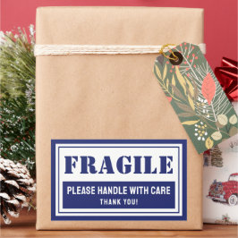 Pegatina Rectangular Manejo frágil con correo y embalaje cuidadoso