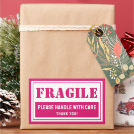 Pegatina Rectangular Manejo frágil con correo y embalaje cuidadoso
